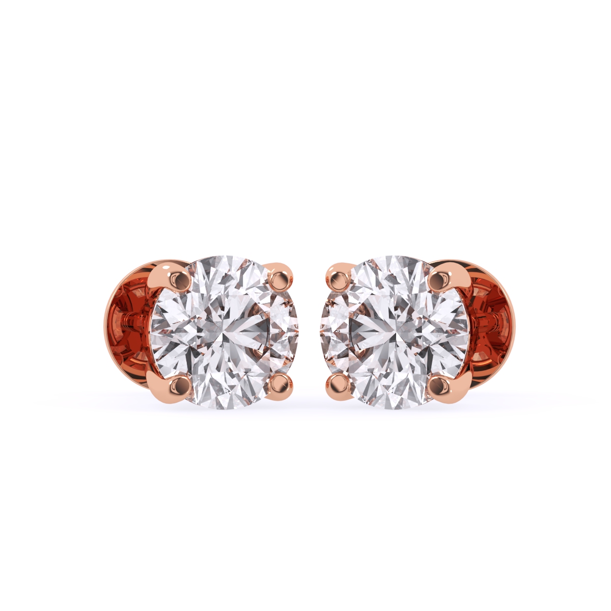 Forever One Round Solitaire Studs Earrings